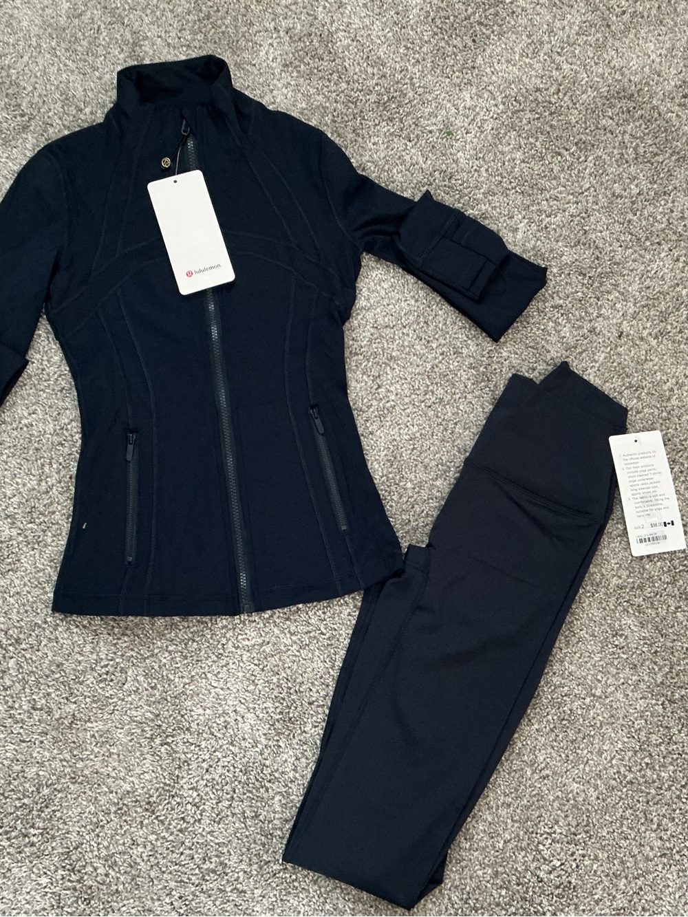 lululemon athletica Black Women's Zip Jacket & Leggings Set